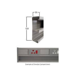 BE-CEN-0000220 ECO2 Double Compartment PVC Power Skirting Per 2.5mtr Length - Various colours - White