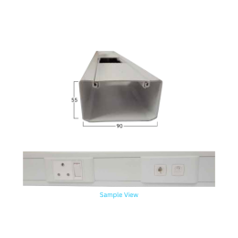 BE-CEN-0000207 ECO1 Single Compartment PVC Power Skirting Per 2.5mtr Length - Various colours - Grey