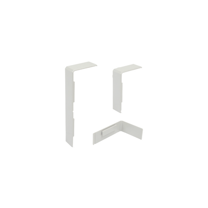 BE-CEN-0000226 ECO2 Double Compartment PVC Power Skirting Joiner Strip - White