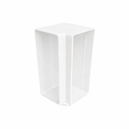 BE-CEN-0000228 ECO2 Double Compartment PVC Power Skirting Flat Vertical Elbow - White