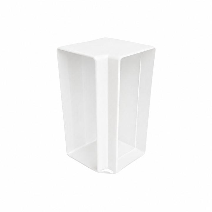 BE-CEN-0000228 ECO2 Double Compartment PVC Power Skirting Flat Vertical Elbow - White