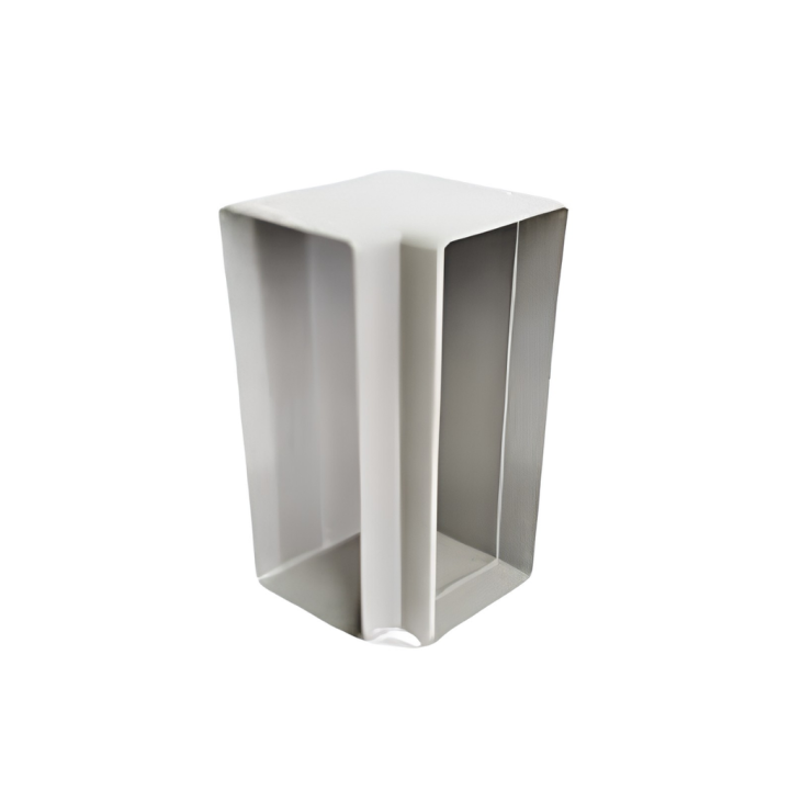 BE-CEN-0000228 ECO2 Double Compartment PVC Power Skirting Flat Vertical Elbow - White
