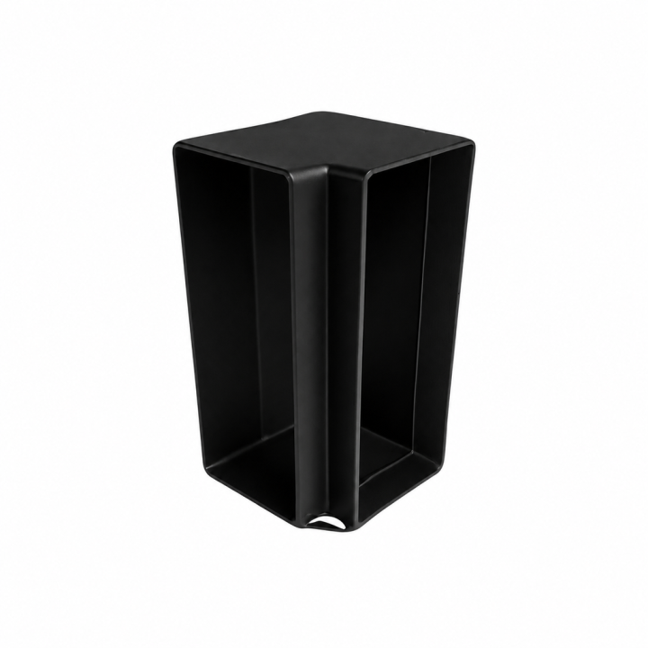 BE-CEN-0000129 ECO2 Double Compartment PVC Power Skirting Flat Vertical Elbow - Black