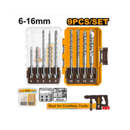 INGCO AKDL30906 9 Piece SDS Plus Hammer Drill Bit Set