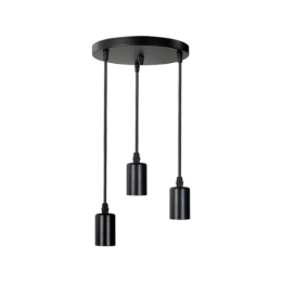 O-lite BE-MCE-0000274 OL-PEND-RND-BK Black Aluminium 3X E27 Pendant