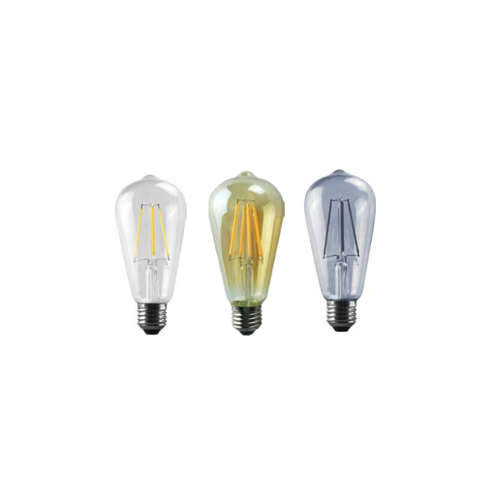 O-lite BE-MCE-0000412 OL-ST64-8W-D- 8W LED FILAMENT E27 - Various Colours - Clear
