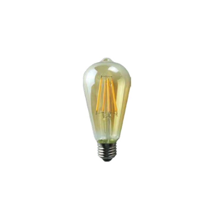 O-lite BE-MCE-0000412 OL-ST64-8W-D- 8W LED FILAMENT E27 - Various Colours - Clear
