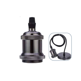 O-lite BE-MCE-0000296 OL-PEND- Aluminium E27 Lamp Holder - Various Colours - Black