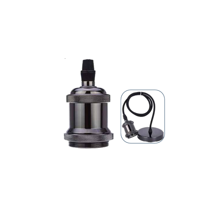 O-lite BE-MCE-0000296 OL-PEND- Aluminium E27 Lamp Holder - Various Colours - Black