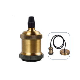 O-lite BE-MCE-0000294 OL-PEND- Aluminium E27 Lamp Holder - Various Colours - Gold