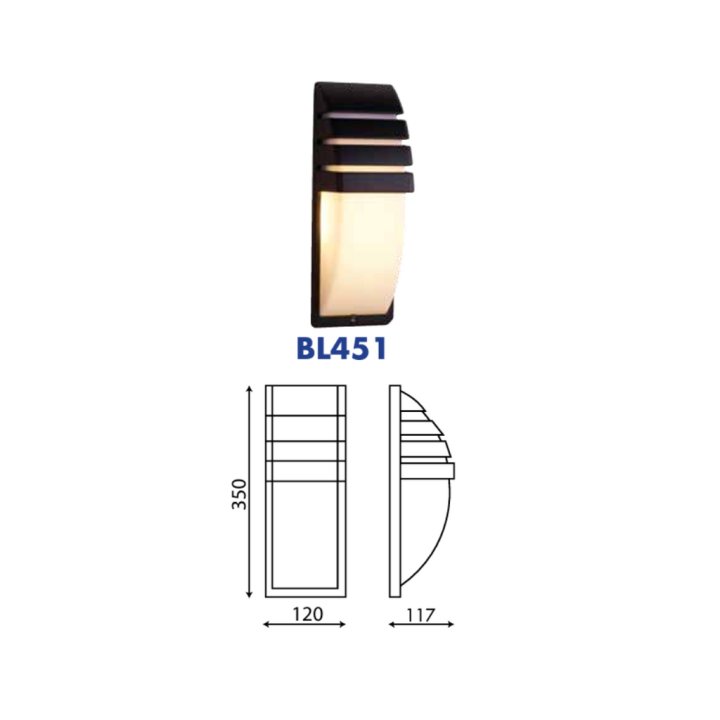 O-lite BL451 1xE27 Die cast Aluminium Wall Light Black