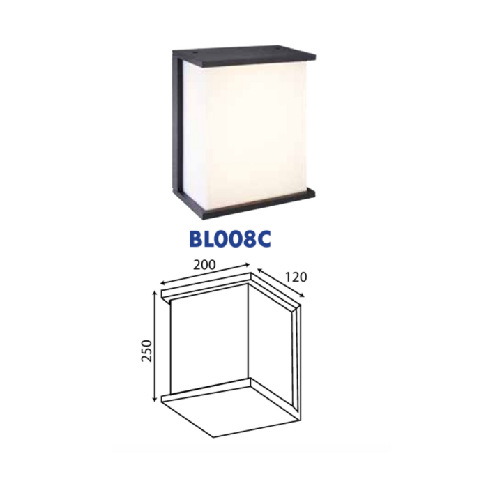 O-lite BL008C 1xE27 Die cast Aluminium Wall Light Black