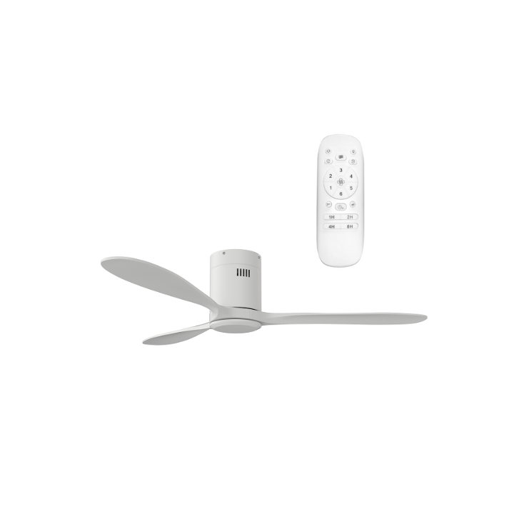 Solent BE-CEI-0000003 Ceiling Fan Hugger 3Blade 1320mm + Remote - No Light - Black & Oak