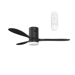 Solent ST-BA03-FAN-003 Ceiling Fan Hugger 3Blade 1320mm c/w Light Kit & Remote - Black