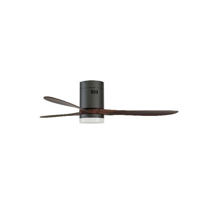 Solent BE-CEI-0000005 Ceiling Fan Hugger 3Blade 1320mm c/w Light Kit & Remote - Black & Oak