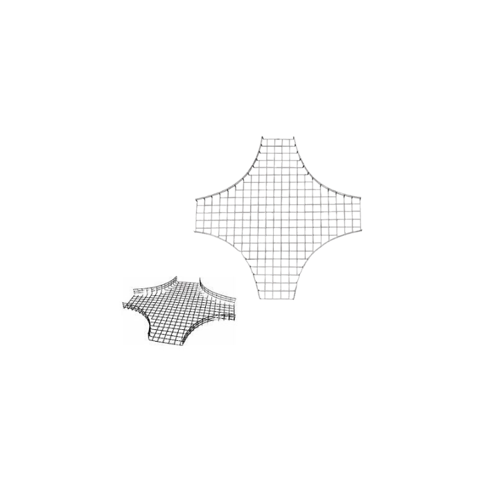BE-CEN-0000013 Wire Mesh Cable Tray 150x50MM 4Way Crossover, 90° R450