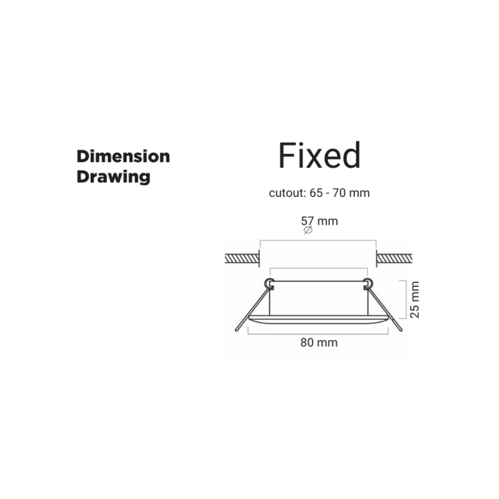 Pioled BE-PIO-0000137 Downlighter R213 Silver Fixed 80MM