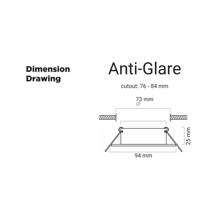 Pioled BE-PIO-0000139 Downlighter R215 White Anti Glare 80MM