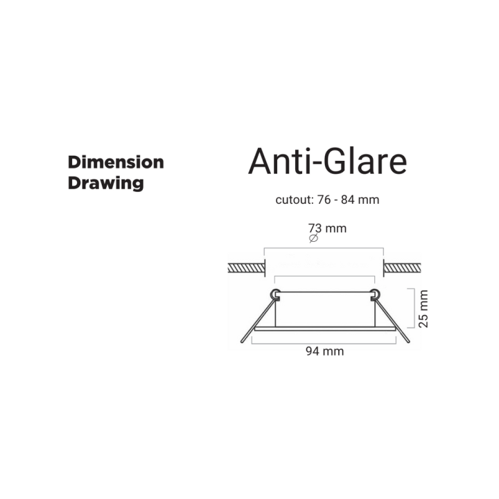 Pioled BE-PIO-0000138 Downlighter R214 Silver Anti Glare 80MM