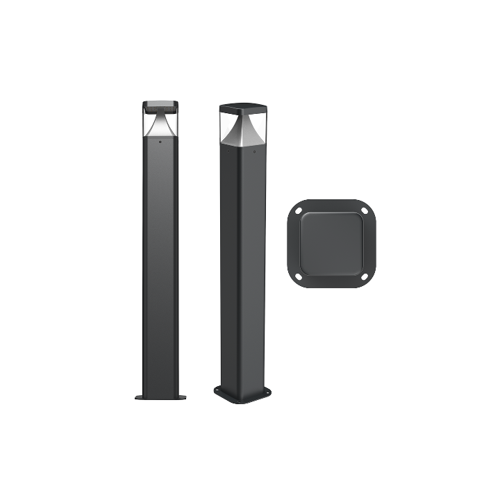 Pioled BE-PIO-0000076 LED Bollard 12W 4CCT IP65 Square Black FB002