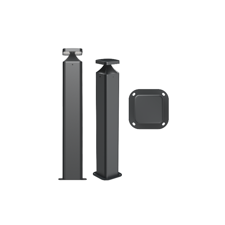 Pioled BE-PIO-0000128 LED Bollard 12W 4CCT IP65 Square Black FUJI FB004