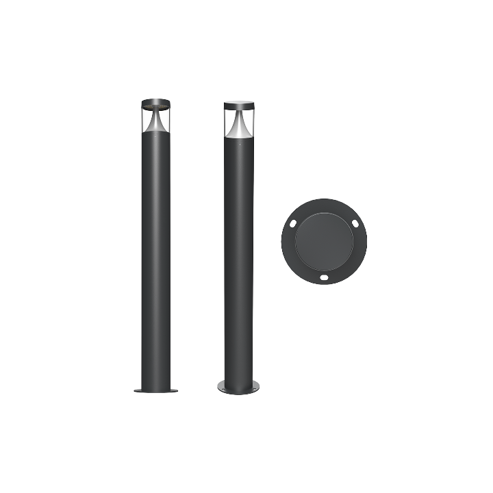 Pioled BE-PIO-0000020 LED Bollard 12W 4CCT IP65 Round Black FB001