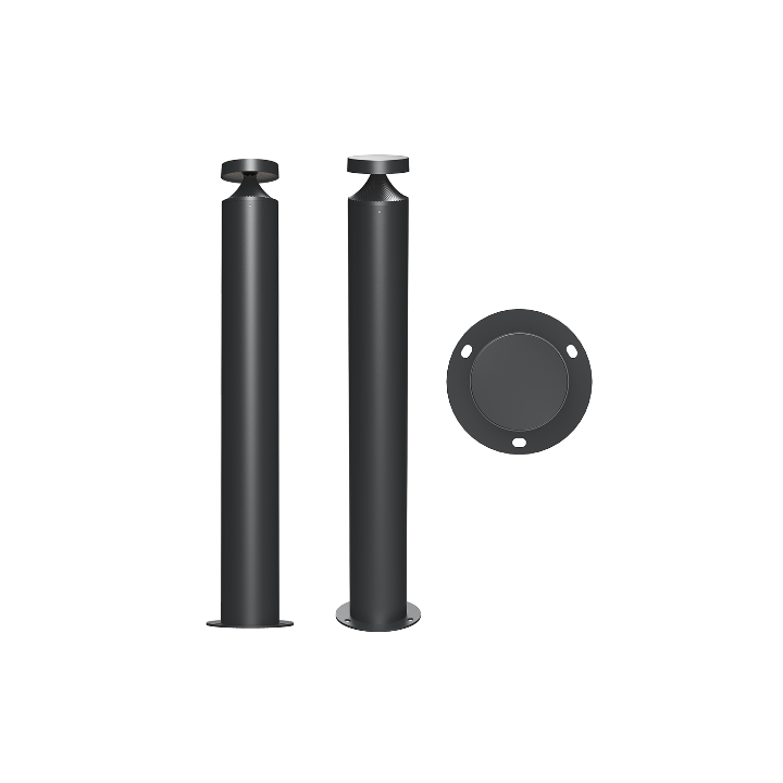 Pioled BE-PIO-0000127 LED Bollard 12W 4CCT IP65 Round Black FUJI FB003
