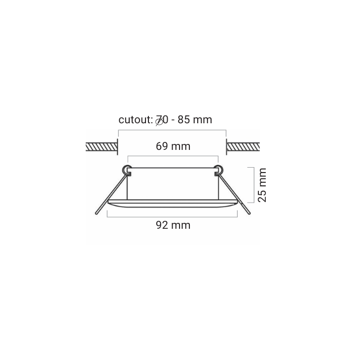 Pioled BE-PIO-0000145 Downlighter R221 Black Square 92MM