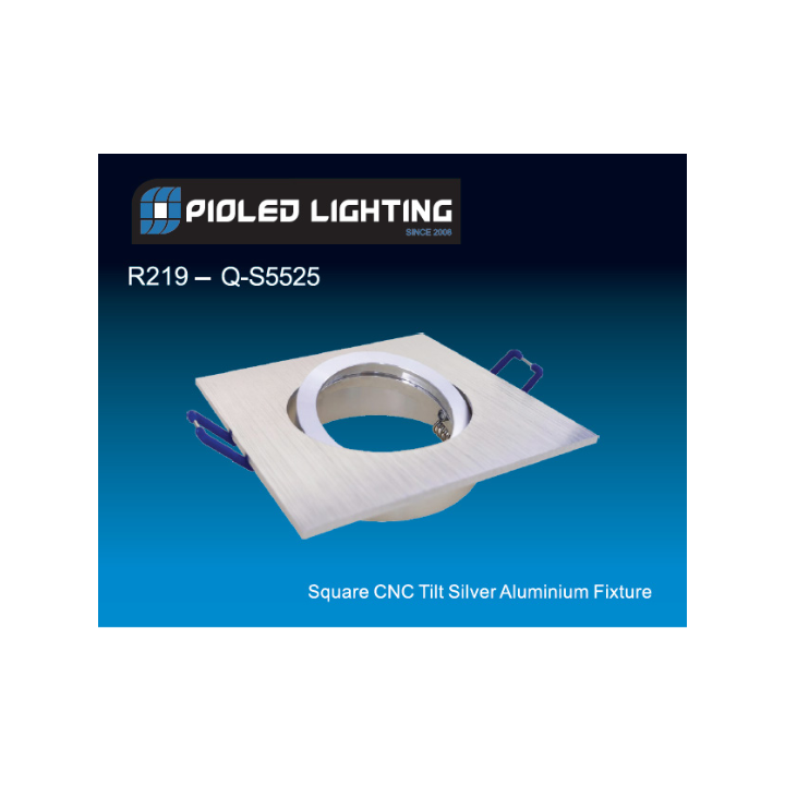 Pioled BE-PIO-0000143 DOWNLIGHTER R219 SILVER SQUARE 92MM