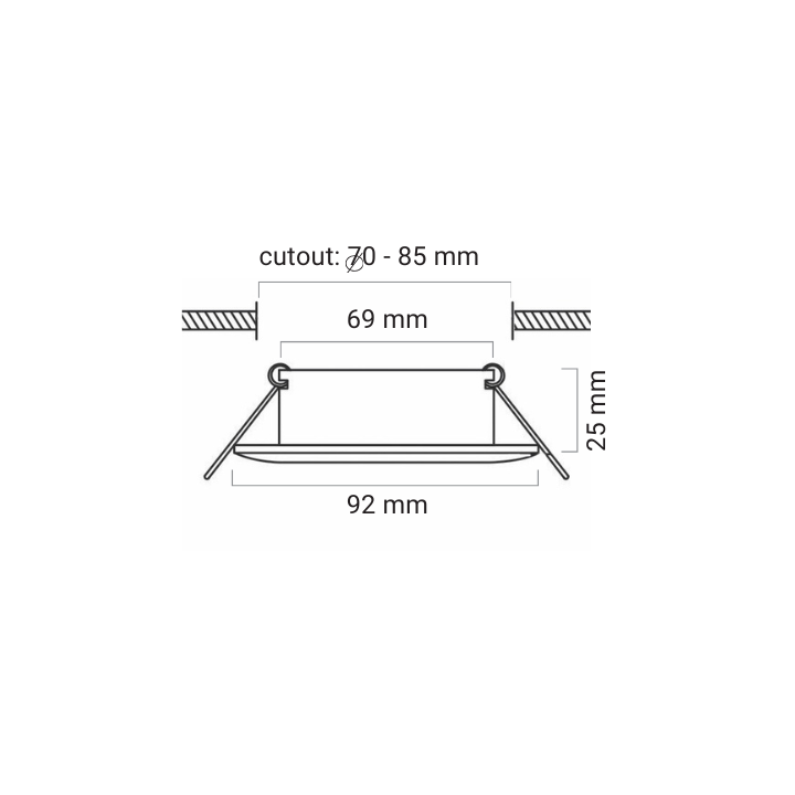 Pioled BE-PIO-0000143 DOWNLIGHTER R219 SILVER SQUARE 92MM