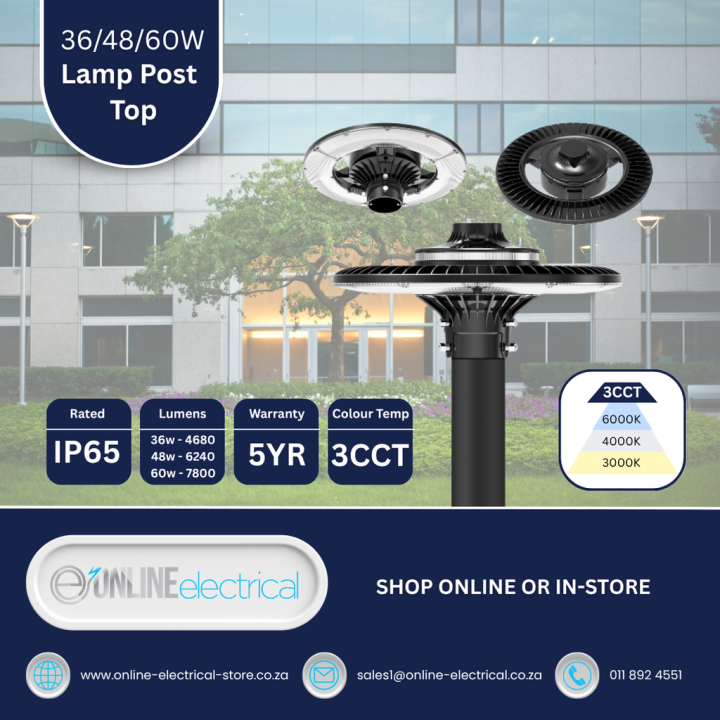 Pioled BE-PIO-0000150 LED Lamp Post Top 36/48/60W Selectable 3CCT 130lm/W 76MM