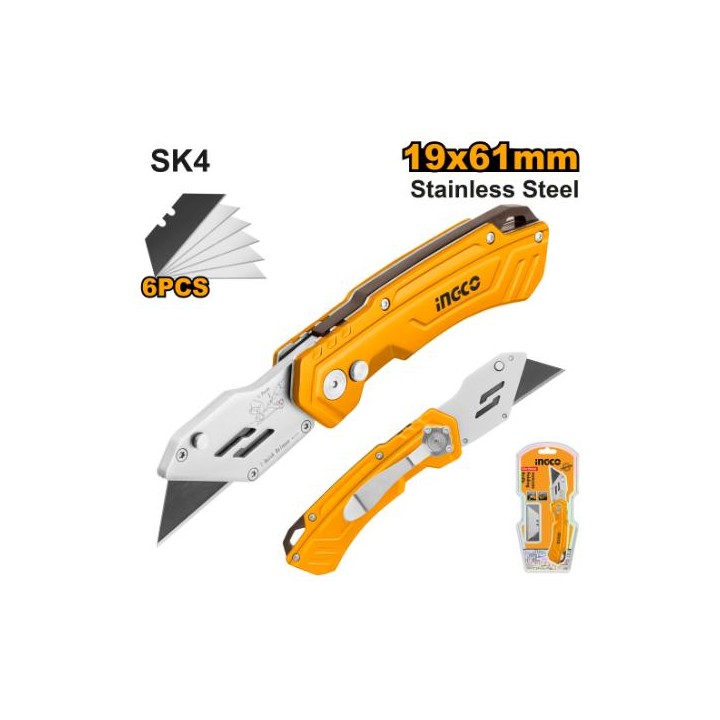 INGCO HUK6288 Folding Knife 61X19MM+6Blades