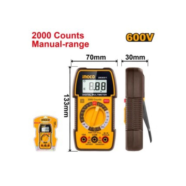 INGCO DM360011 600V AC/DC Digital Multimeter
