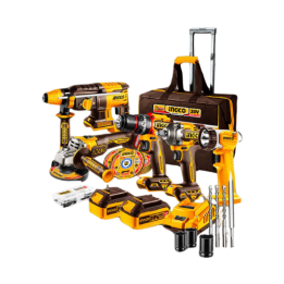 INGCO CKLI20595 5in1 Industrial Combo Kit in Bag 20V PS+C/L