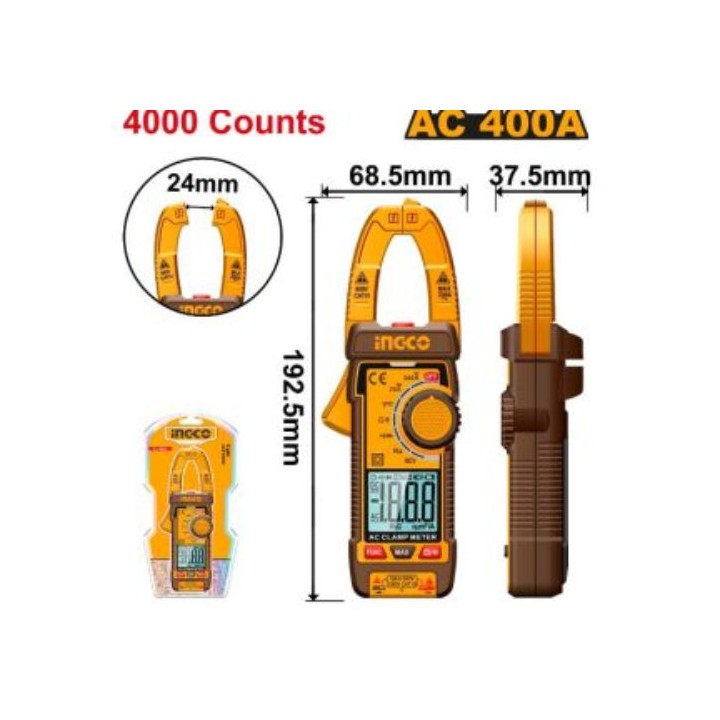 INGCO DCM62001 Clamp Meter 400A AC True RMS
