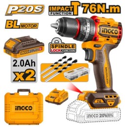 INGCO CIDLI20686 20V PS+ C/L DRILL IMPACT 76NM KIT