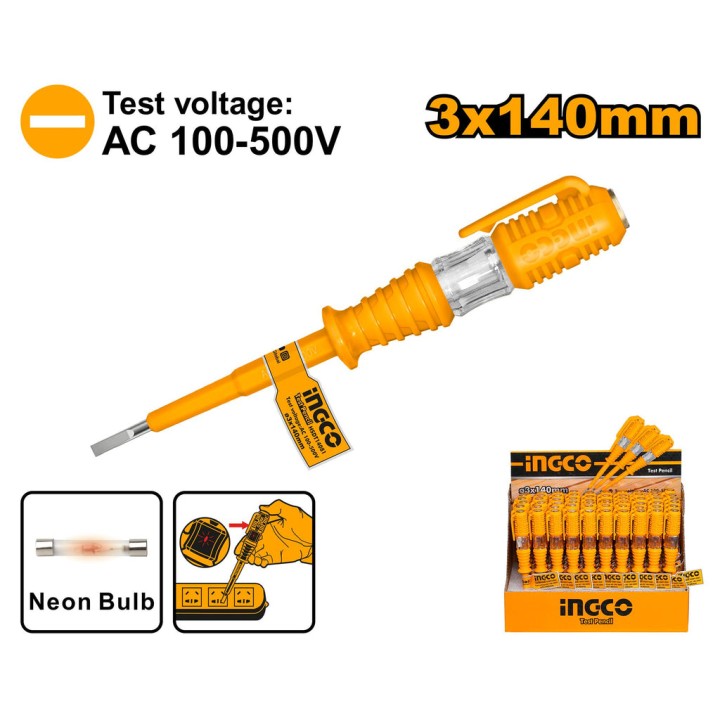 INGCO HSDT1408 SCREWDRIVER TEST 140MM 100-500VAC
