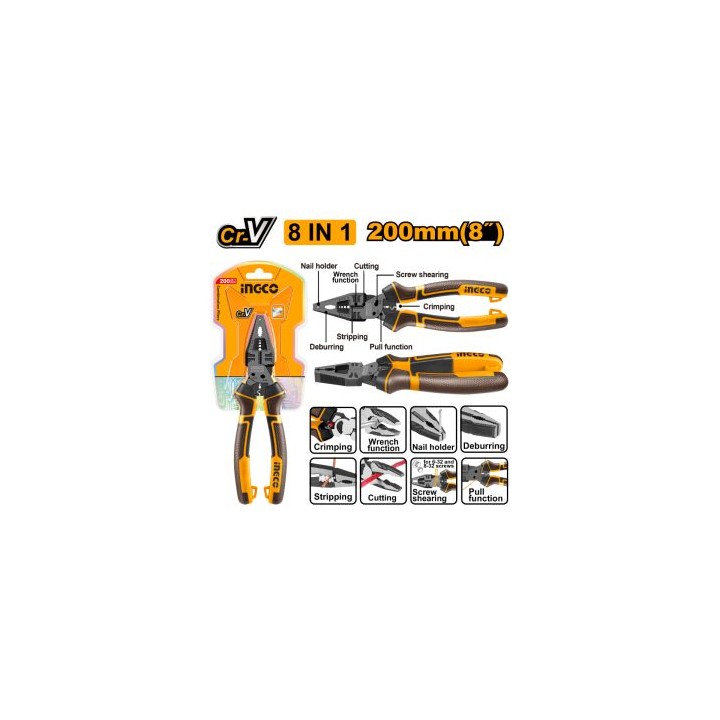 INGCO HMFCP28200 8in1 COMBINATION PLIER 200MM