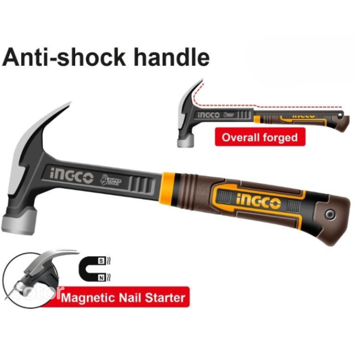 INGCO HCH81016 CLAW HAMMER 450G F/GLASS CARBON