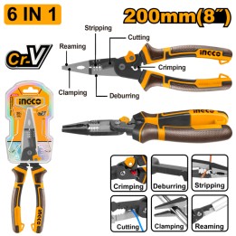 INGCO HMFLNP28200 PLIER M/FUNCTION 6in1 200MM