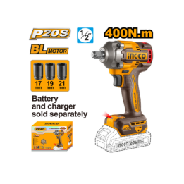 INGCO CIWLI20401 20V PS+C/L IMPACT WRENCH 400Nm 1/2"