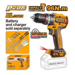 INGCO CIDLI209685 20V PS+C/L B/L I/DRILL 96NM INCL ASSY