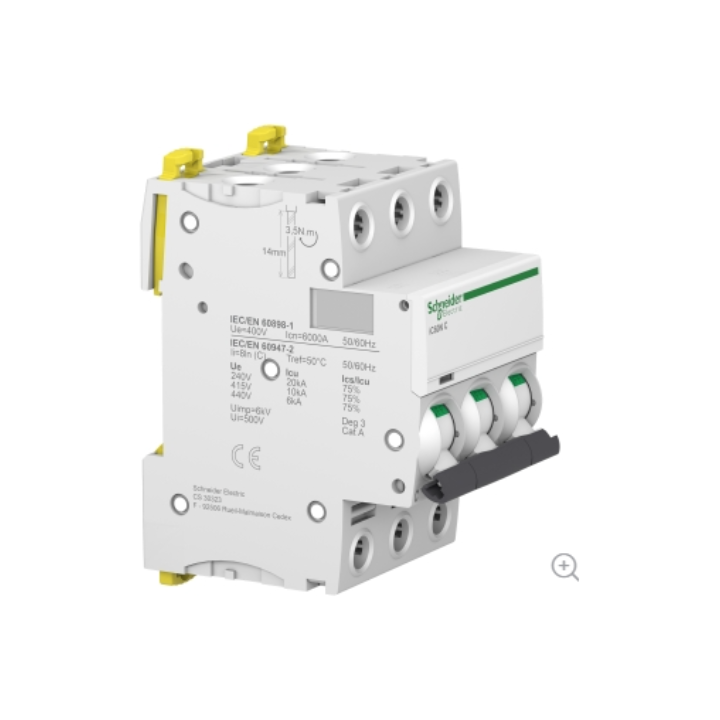 Schneider A9F77340 C60N 3P 40A C Curve Acti9 Miniature Circuit Breaker
