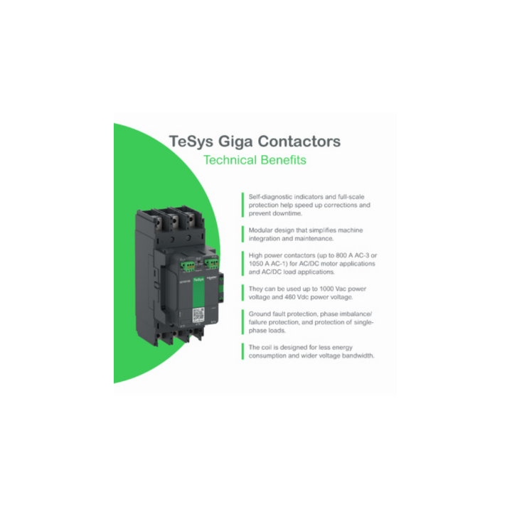 Schneider LC1G115KUEN 115A 3P Adv100-250V ACDC Contactor TeSys Giga