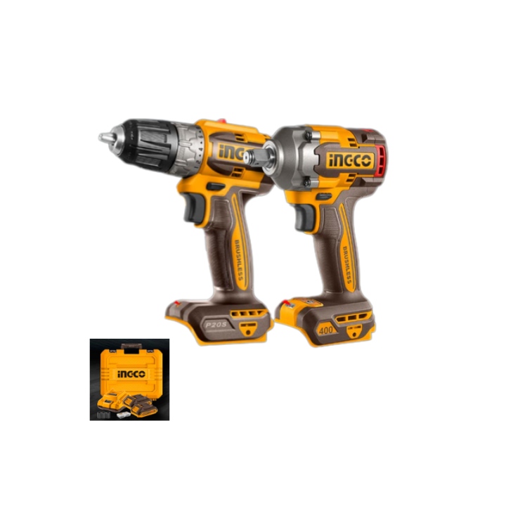 INGCO CKLI20275 20V PS+ C/L IMPACT DRILL/WRENCH COMBO KIT