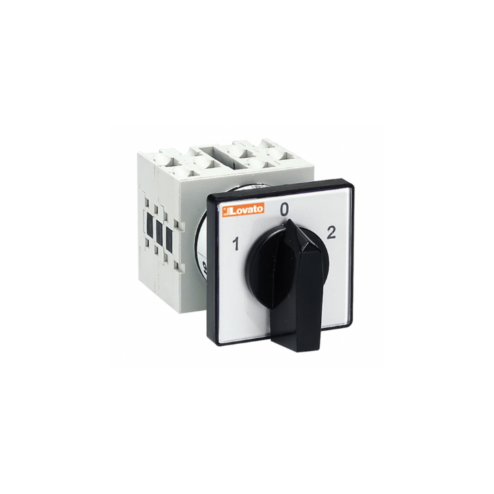 Lovato OMNI-LV-0000538 GX16 16A Rotary Cam ON/OFF/ON Changeover Switches (I-0-II) - 4P