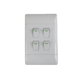 CBI ST-SHO13-CBI-004 4Lever 1Way 16A Light Switches White CBI Range L125-P 4L1W 2X4