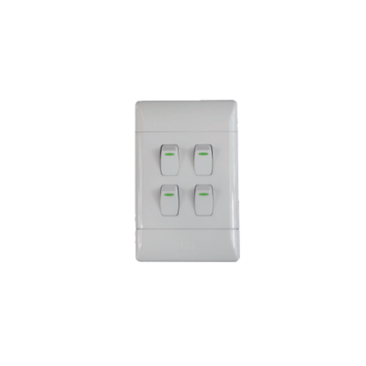 CBI ST-SHO13-CBI-004 4Lever 1Way 16A Light Switches White CBI Range L125-P 4L1W 2X4