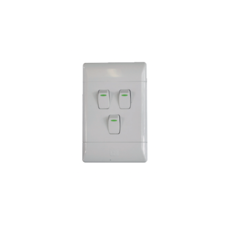 CBI ST-SHO13-CBI-003 3Lever 1Way 16A Light Switches White CBI Range L124-P 3L1W 2X4