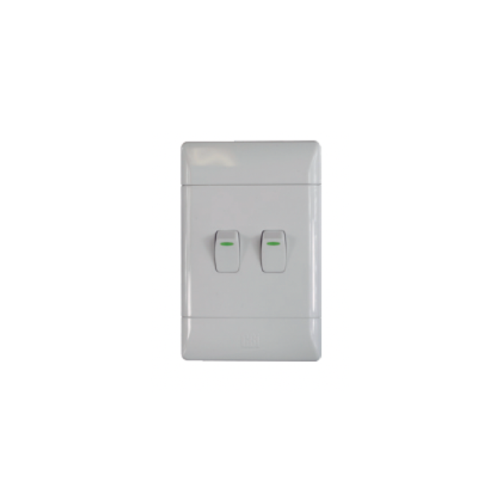 CBI ST-SHO13-CBI-002 2Lever 1Way 16A Light Switches White CBI Range L122-P 2L1W 2X4
